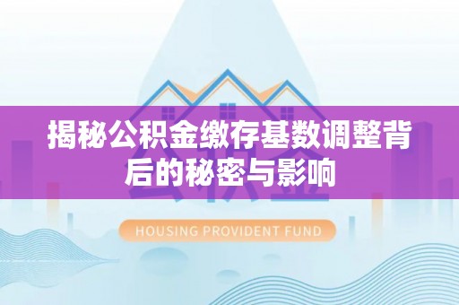 武宁揭秘公积金缴存基数调整背后的秘密与影响