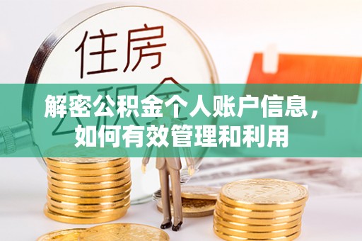 武宁解密公积金个人账户信息，如何有效管理和利用