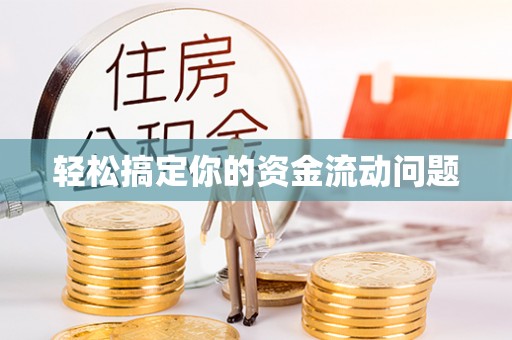 武宁轻松搞定你的资金流动问题