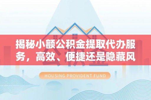武宁揭秘小额公积金提取代办服务，高效、便捷还是隐藏风险？