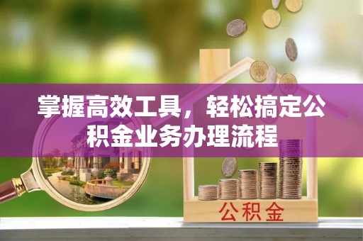 武宁掌握高效工具，轻松搞定公积金业务办理流程